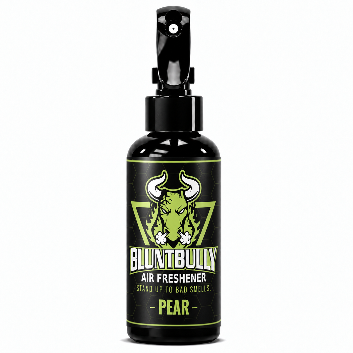 BluntBully Pear air freshener 4 oz black spray bottle with individual scent label