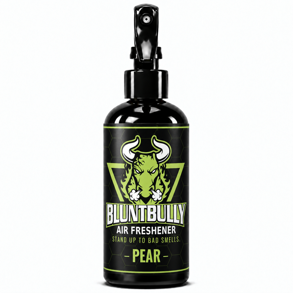 BluntBully Pear air freshener 8 oz black spray bottle with individual scent label