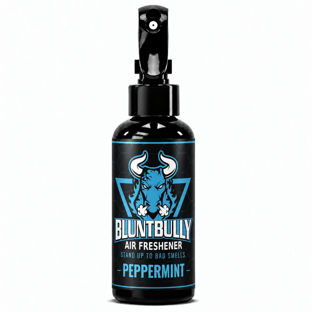 BluntBully Peppermint air freshener 4 oz black spray bottle with individual scent label