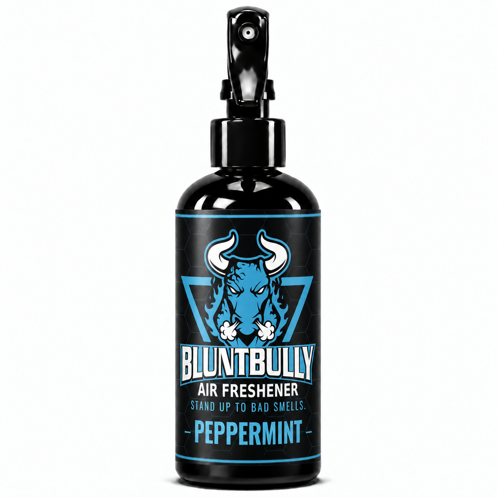 BluntBully Peppermint air freshener 8 oz black spray bottle with individual scent label