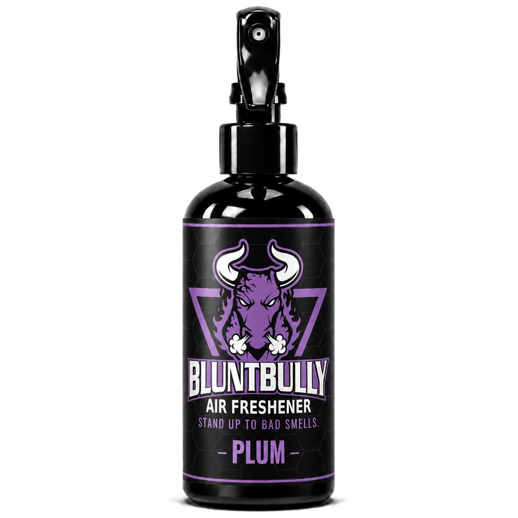 BluntBully Plum air freshener 8 oz black spray bottle with individual scent label