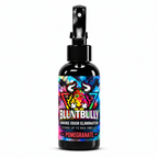 Blunt Bully Pomegranate Smoke Odor Eliminator Spray, 4 oz black spray bottle with matching scent label on white background