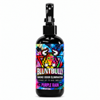 Blunt Bully Purple Rain Smoke Odor Eliminator Spray, 8 oz black spray bottle with matching scent label on white background
