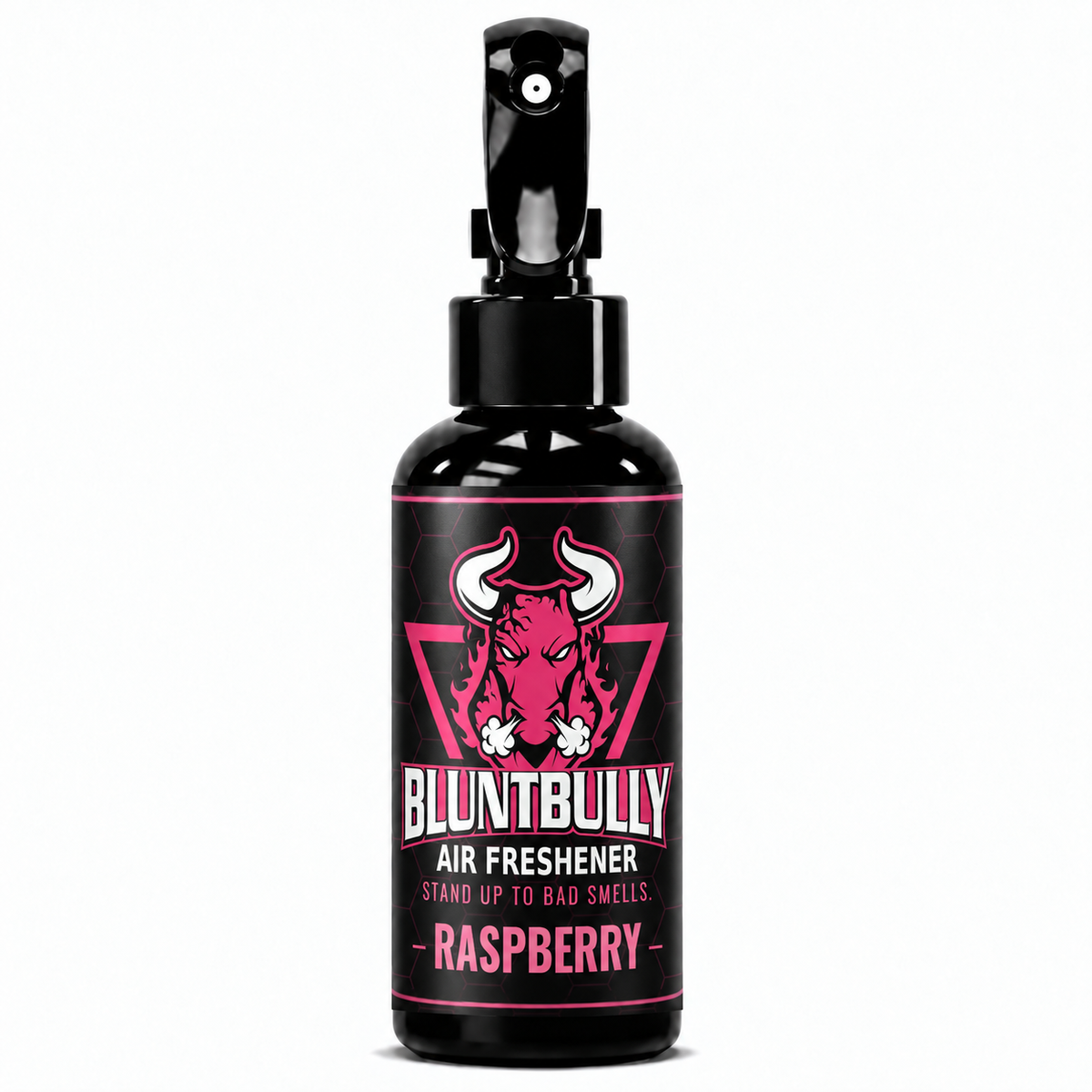 BluntBully Raspberry air freshener 4 oz black spray bottle with individual scent label