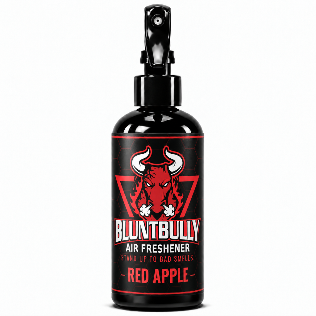 BluntBully Red Apple air freshener 8 oz black spray bottle with individual scent label