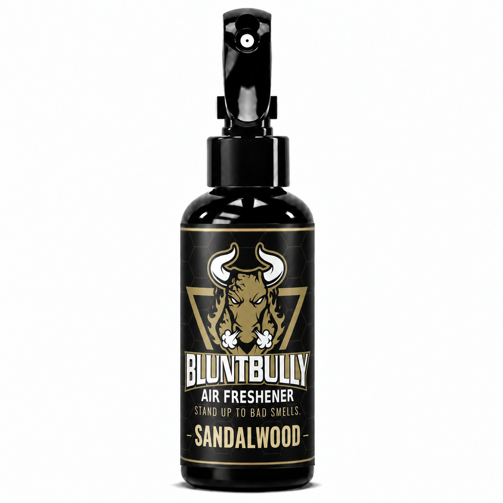 BluntBully Sandalwood air freshener 4 oz black spray bottle with individual scent label