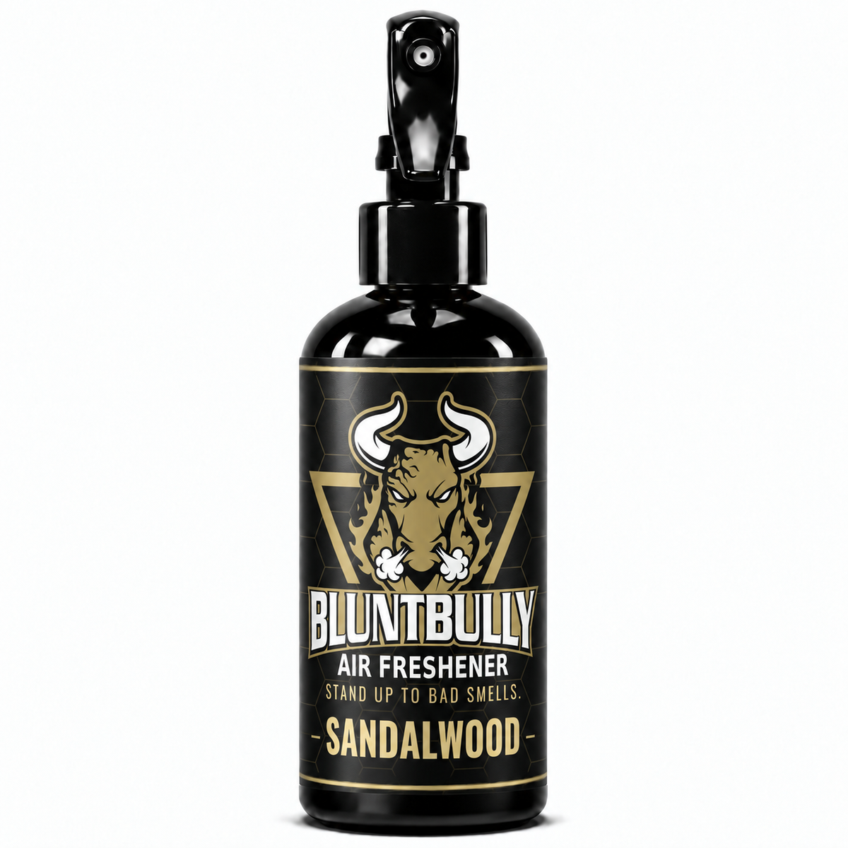 BluntBully Sandalwood air freshener 8 oz black spray bottle with individual scent label