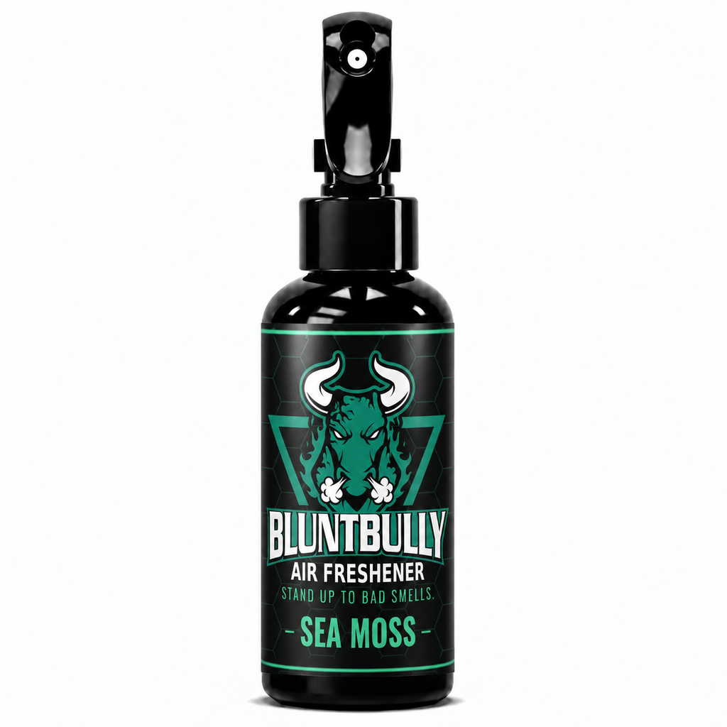 BluntBully Sea Moss air freshener 4 oz black spray bottle with individual scent label