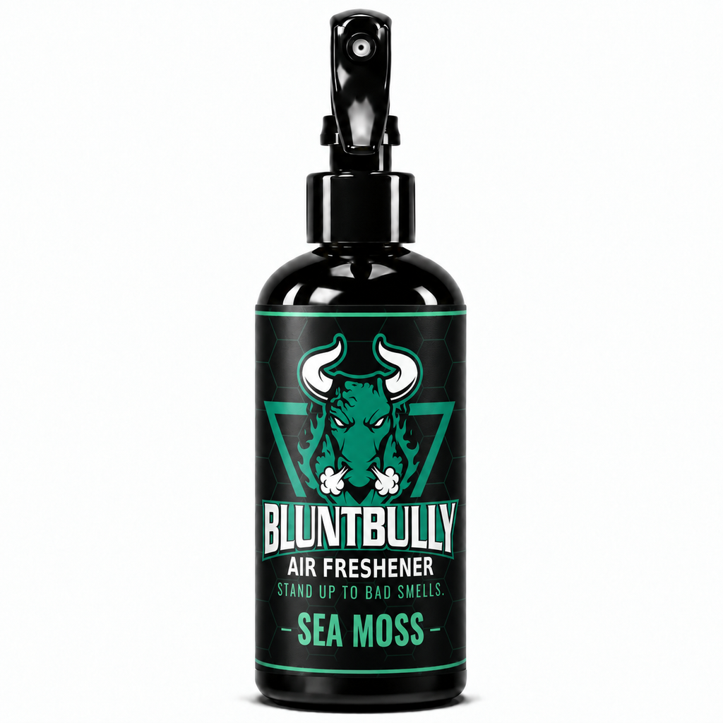 BluntBully Sea Moss air freshener 8 oz black spray bottle with individual scent label