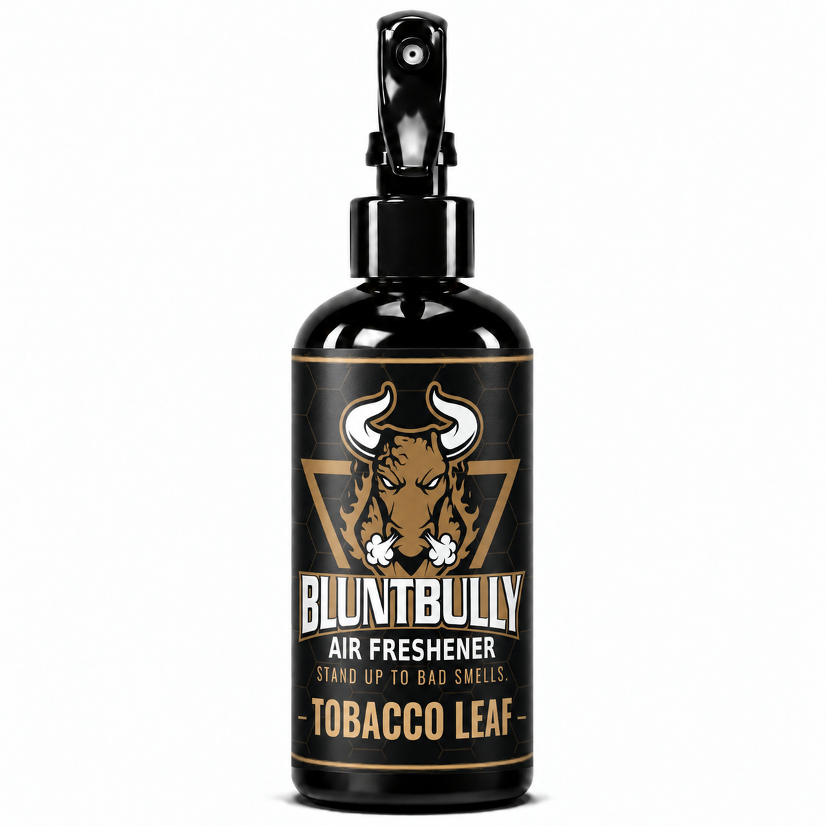 BluntBully Tobacco Leaf air freshener 8 oz black spray bottle with individual scent label