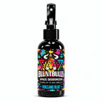 Blunt Bully Volcano Blue Space Deodorizer Spray, 4 oz black spray bottle with matching scent label on white background
