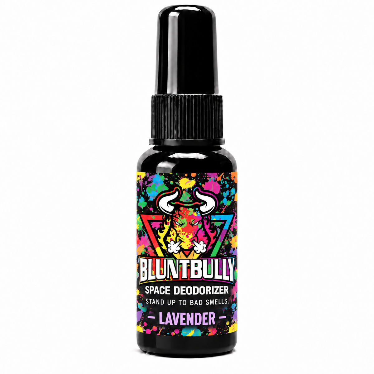 BluntBully Lavender Space Deodorizer, new label on the standard 1 oz and 1.5 oz black bottle